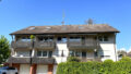Sicht auf Balkon 1, Balkon 2 und die Garage