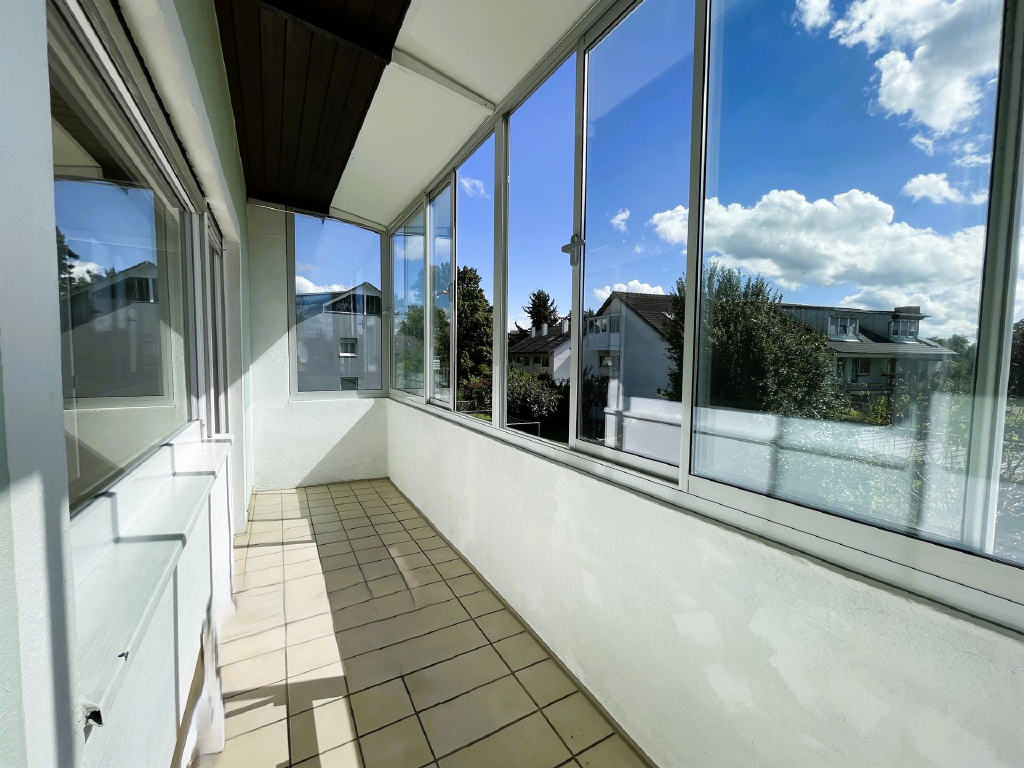 verglaster Balkon