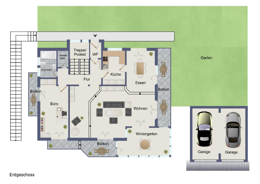DG: Aussicht vom Balkon